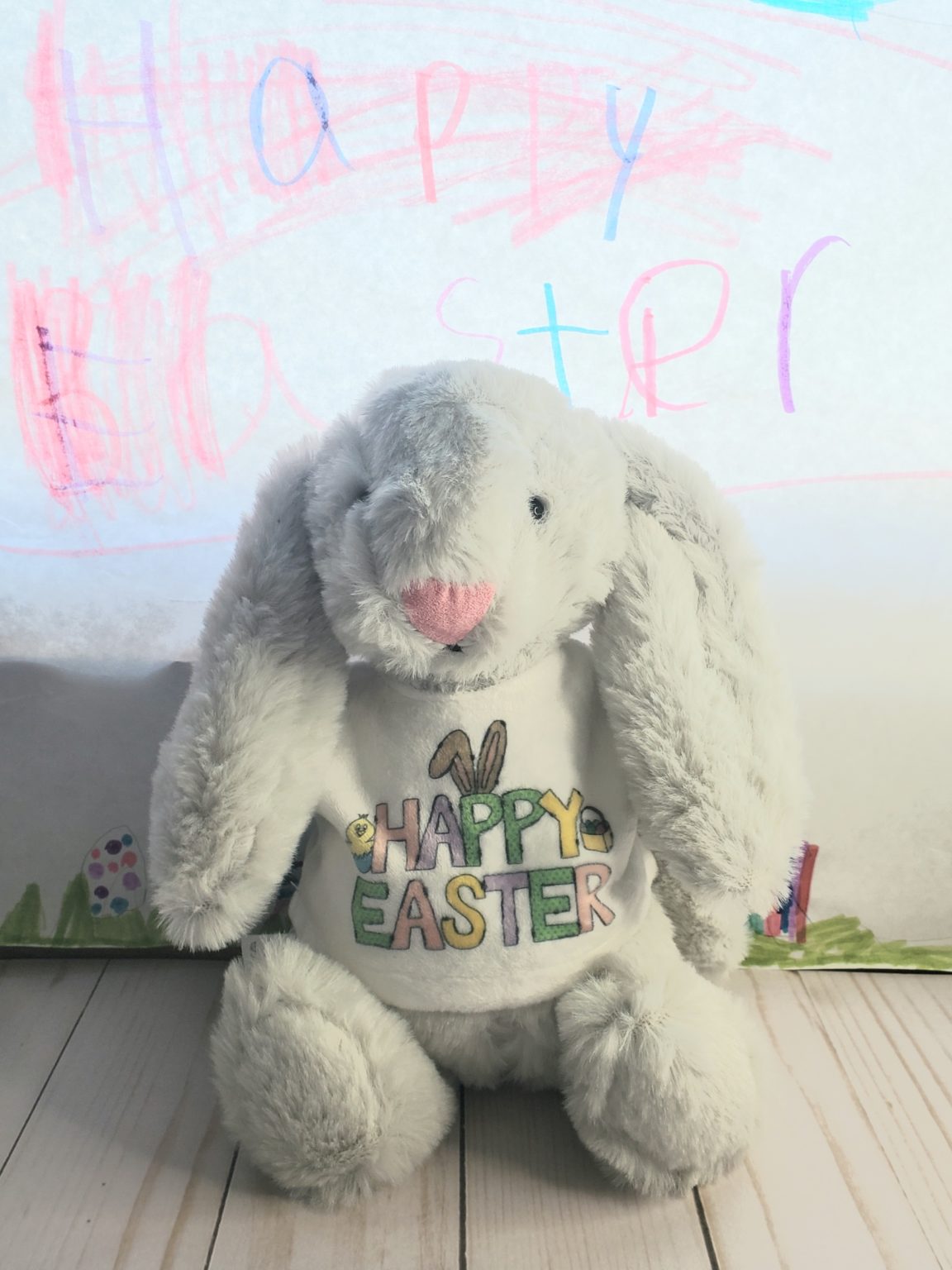 Easter Bunny Plush With White Sublimation T Shirt J L Sublimation Blanks