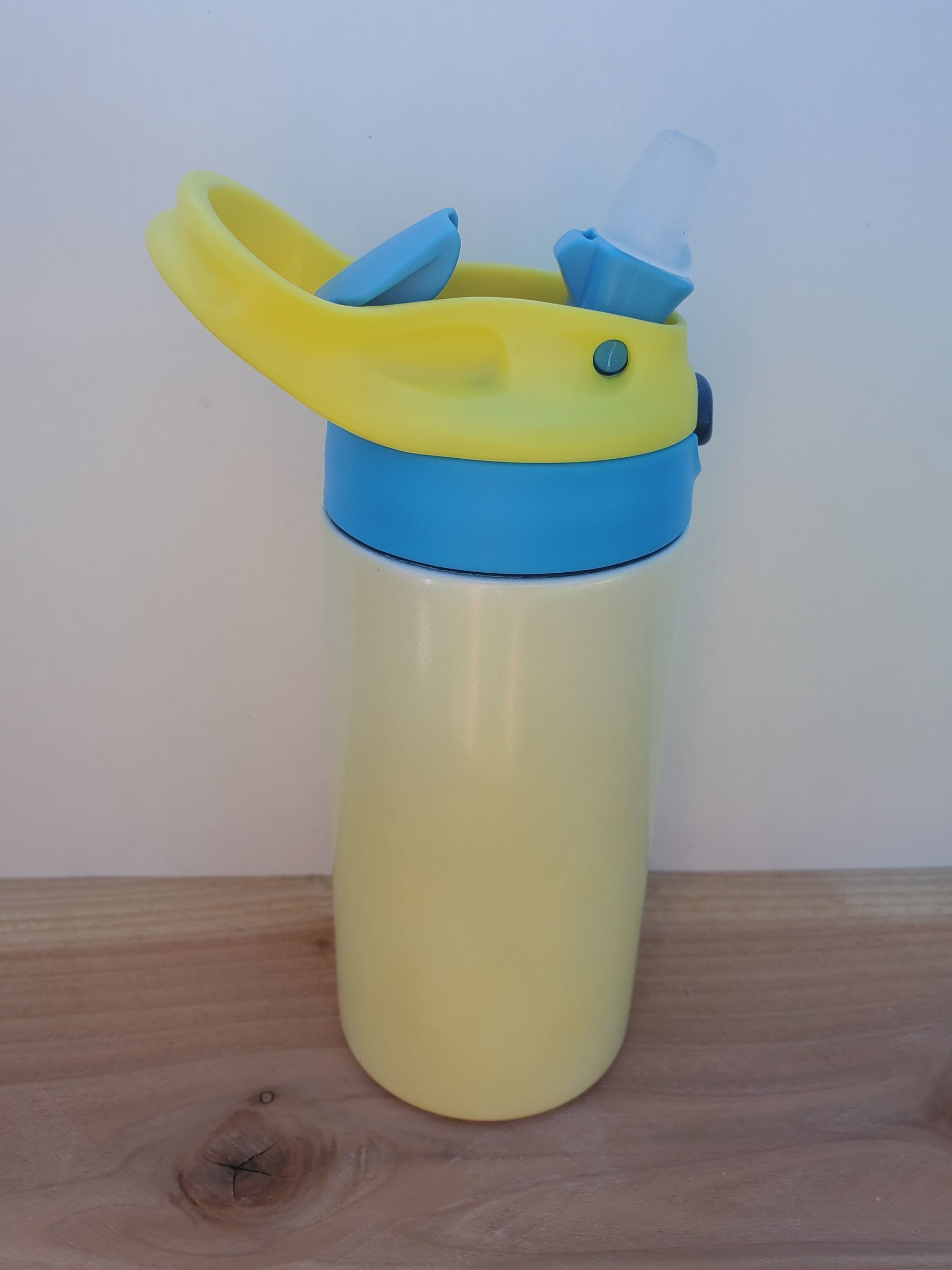 yellow handle/blue Kids 12 oz. Colored Top Tumbler – J&L Sublimation Blanks